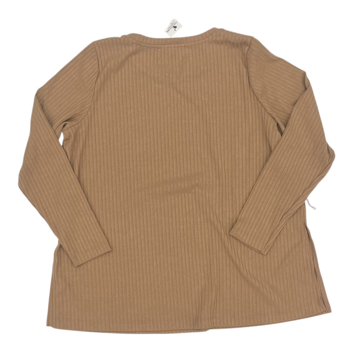 Top Ls By Eloquii In Tan, Size:3X