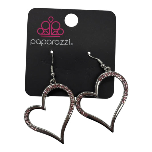Earrings Dangle/Drop By Paparazzi In Pink & Silver