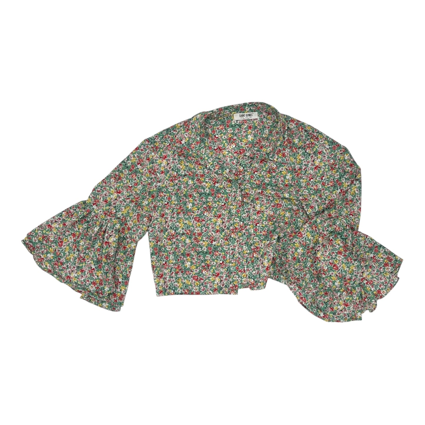 Blouse Ls By Cmc In Green, Size:S