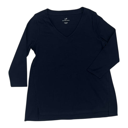 Top 3/4 Sleeve Basic By J. Jill In Navy, Size:S