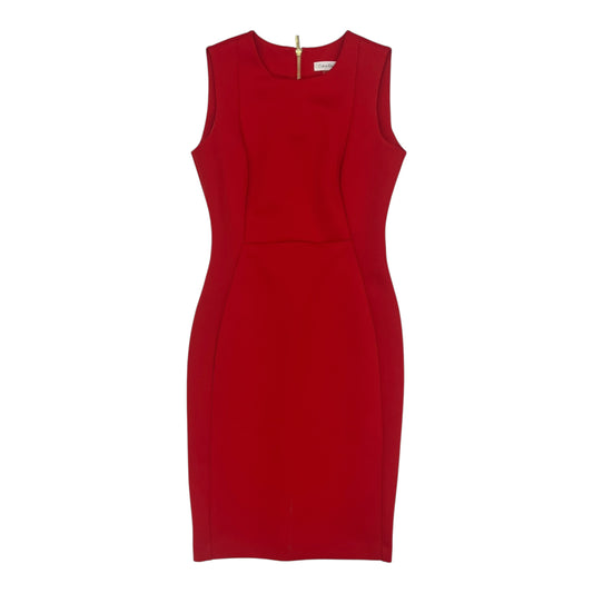 Dress Work By Calvin Klein In Red, Size:6