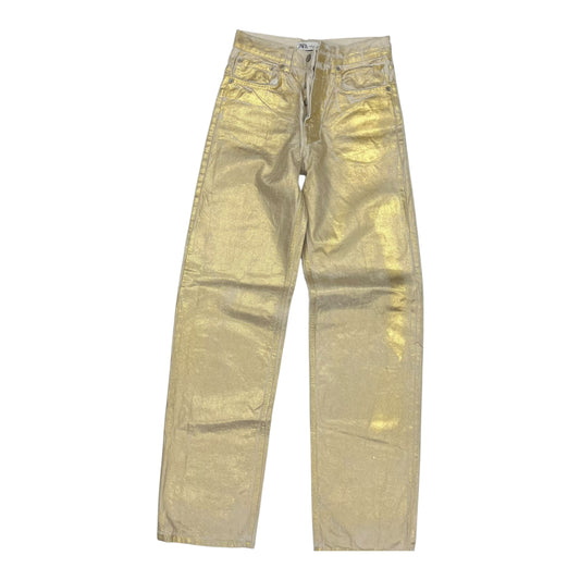 Jeans Straight By Zara In Gold, Size:4