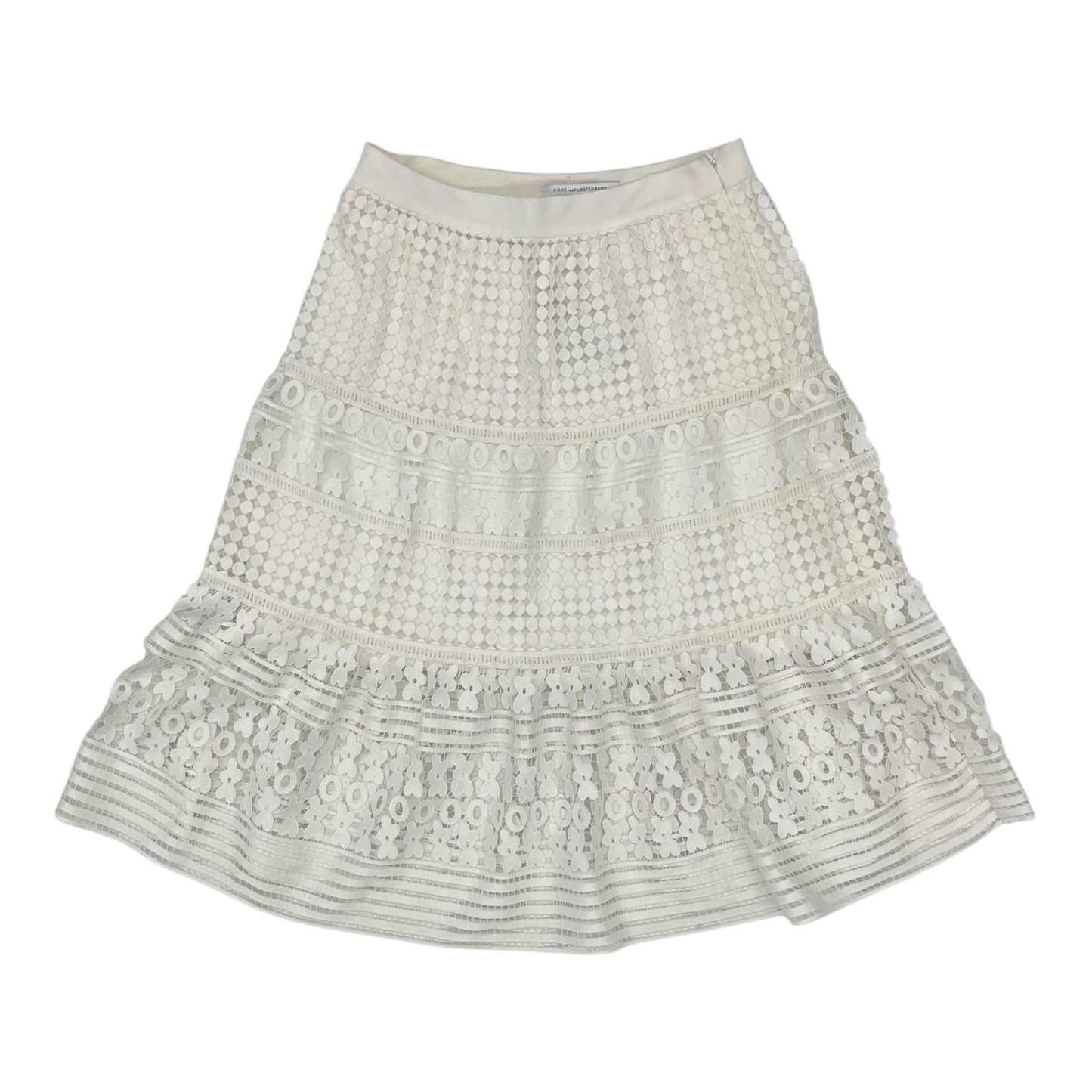 Skirt Designer By Diane Von Furstenberg In White, Size:10
