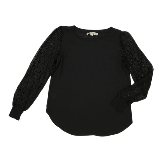 Blouse Ls By Loft In Black, Size:Xs