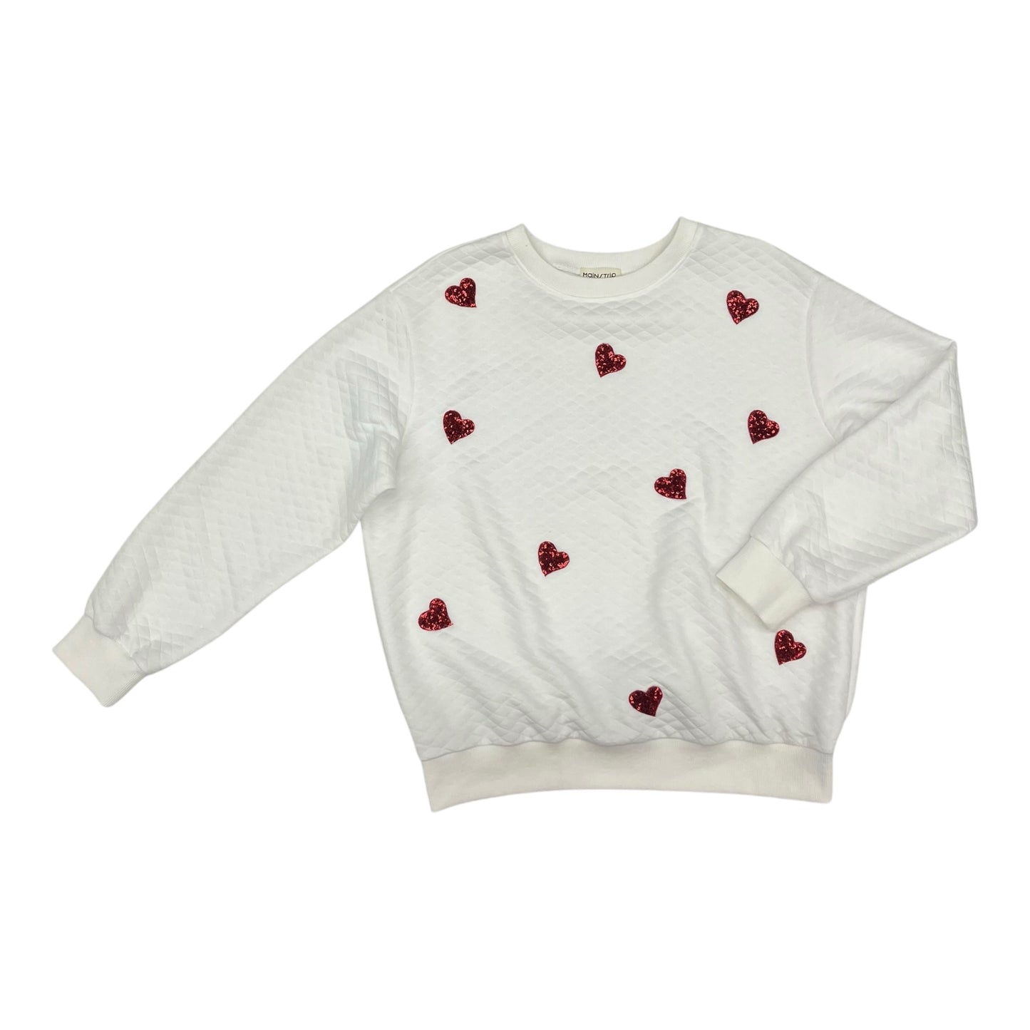 Top Ls By Main Strip In White, Size:L