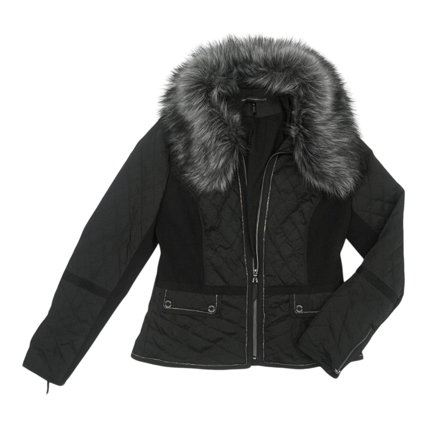 Jacket Puffer & Quilted By White House Black Market In Black, Size:M