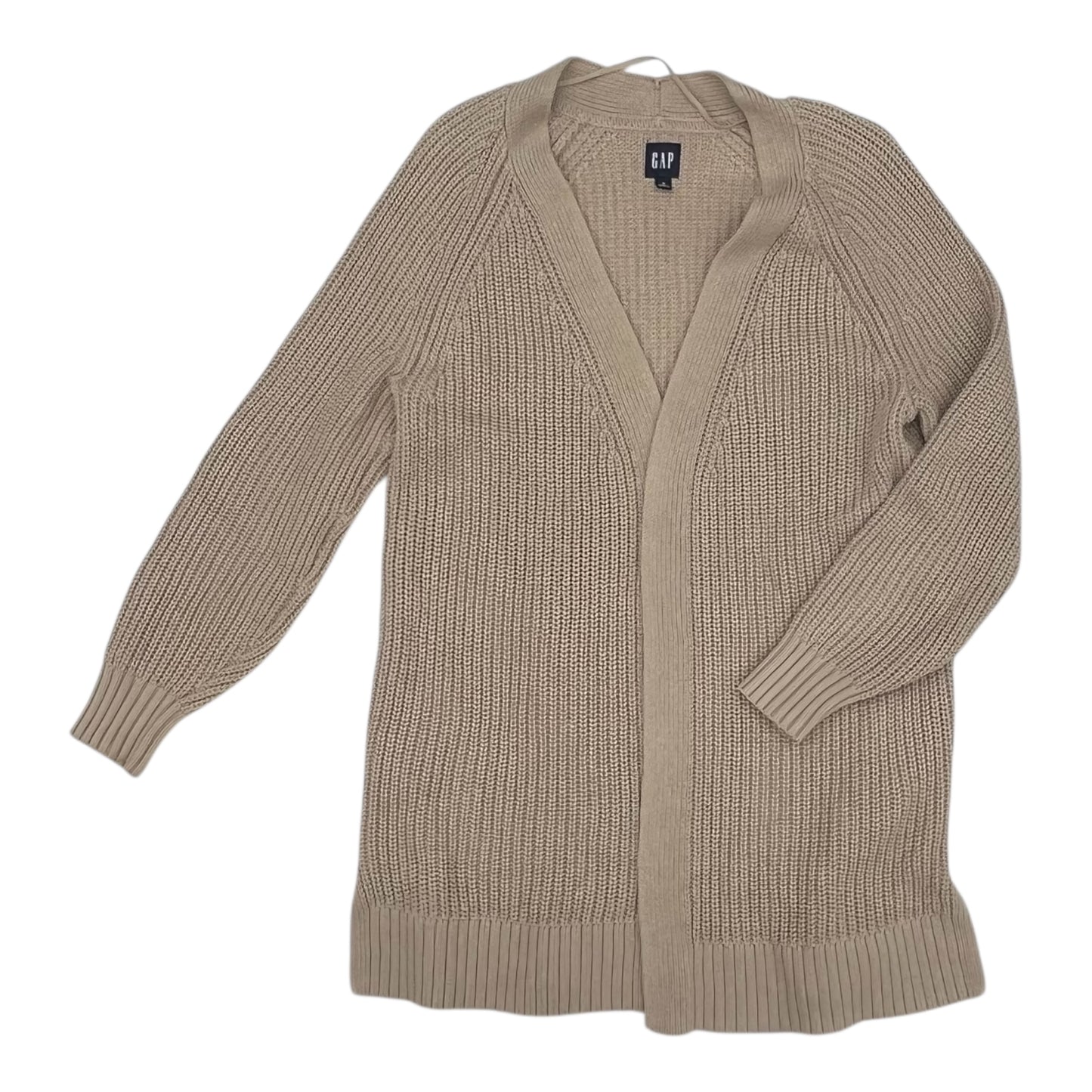 Sweater Cardigan By Gap In Tan, Size:S
