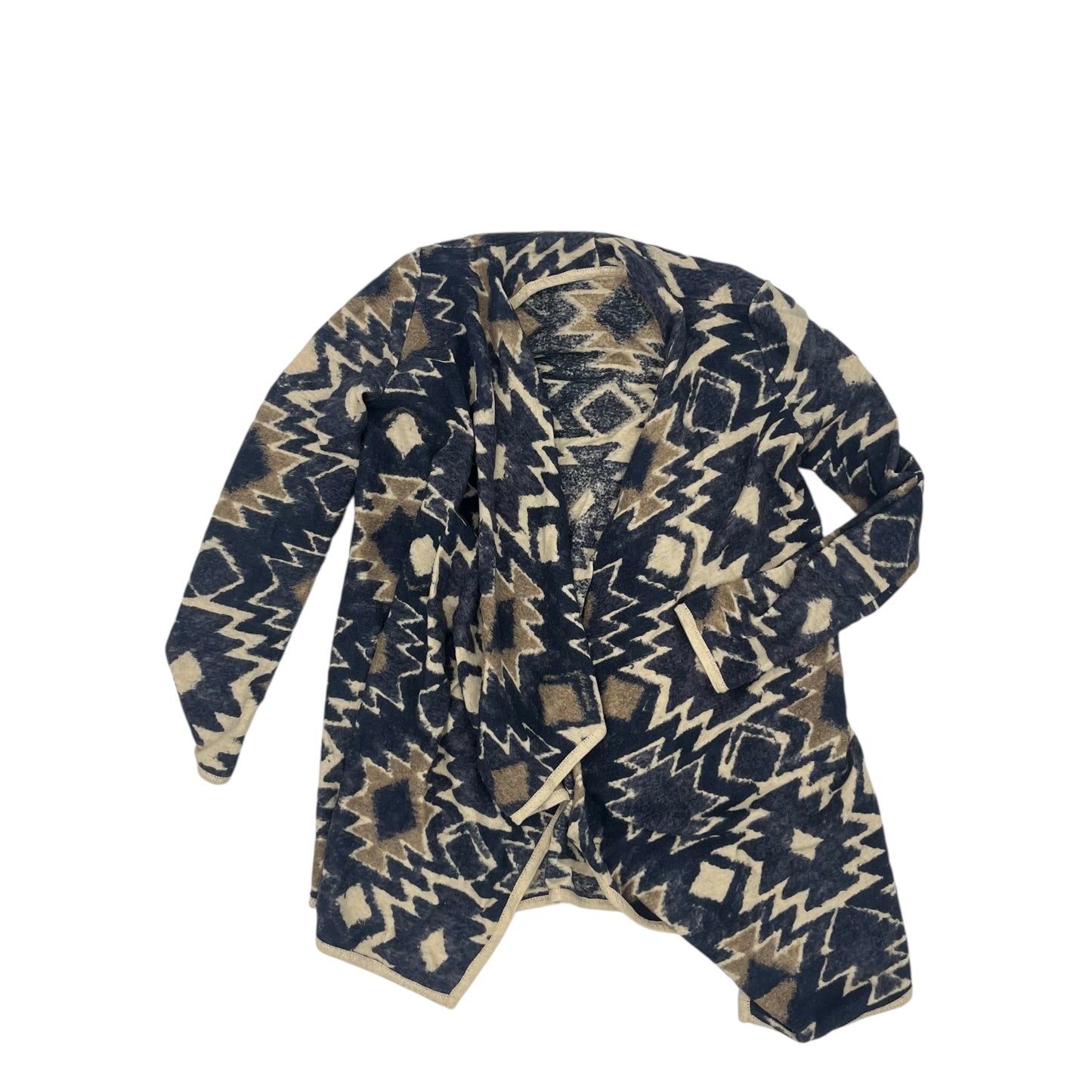 Cardigan By Lucky Brand In Blue & Cream, Size:S