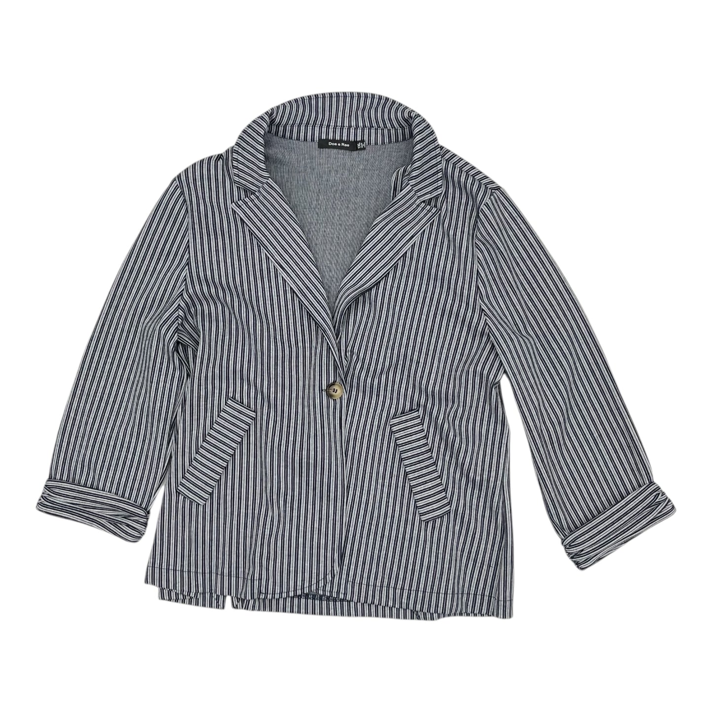 Blazer By Doe & Rae In Blue & White, Size:1X