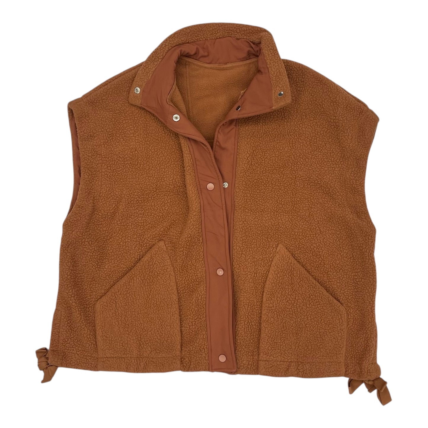 Vest Faux Fur & Sherpa By Clothes Mentor In Brown, Size:Xl