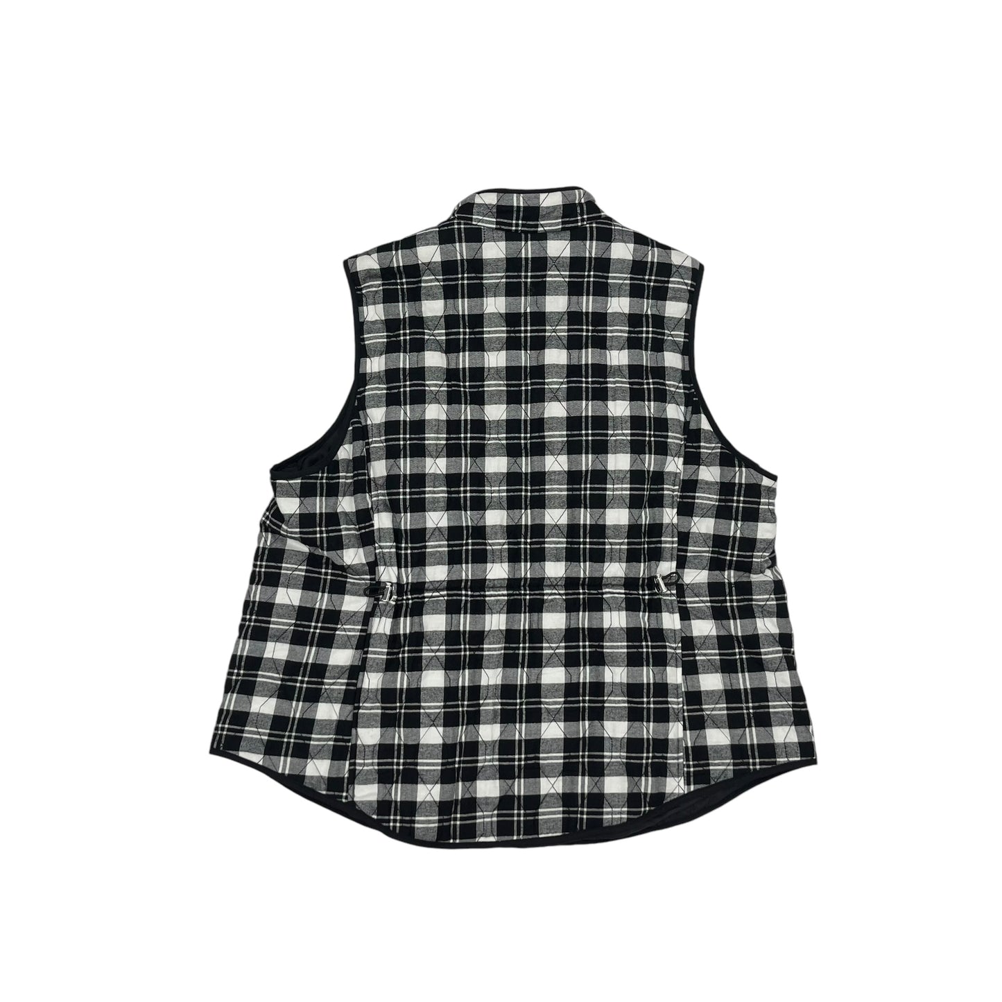 Vest Puffer & Quilted By Croft And Barrow In Black & White, Size:2X