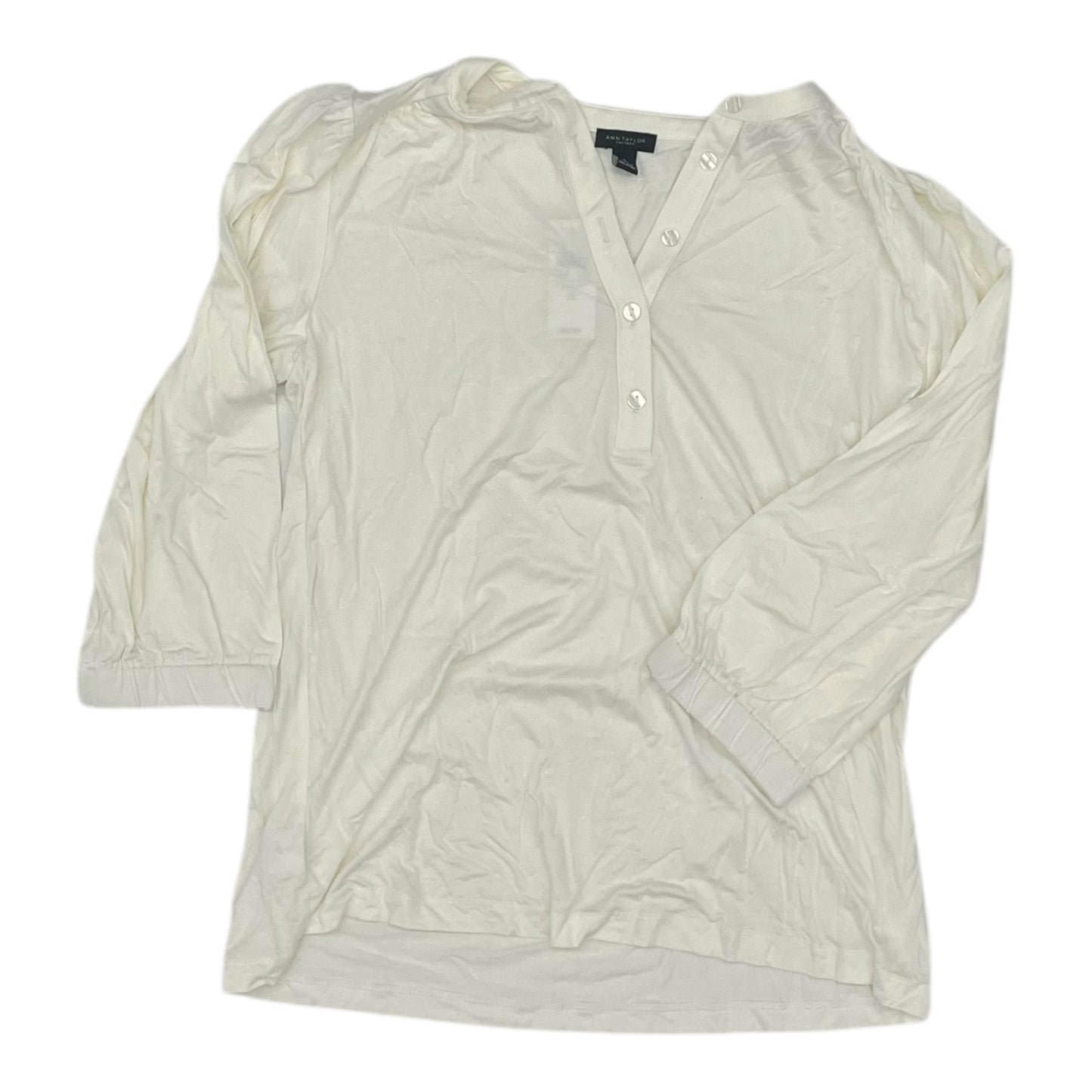 Top 3/4 Sleeve By Ann Taylor In Cream, Size:S