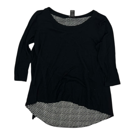 Top 3/4 Sleeve By Ann Taylor In Black, Size:Xsp