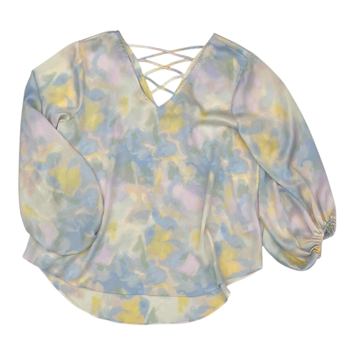 Blouse Ls By Cato In Tie Dye Print, Size:L