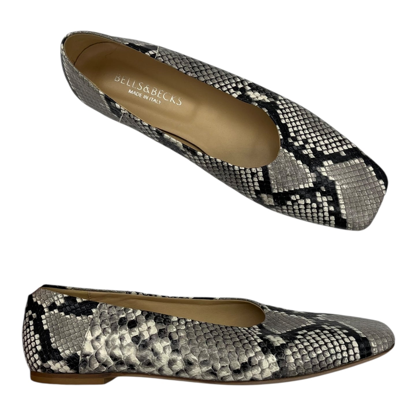 Shoes Flats By Cmb In Snakeskin Print, Size:10