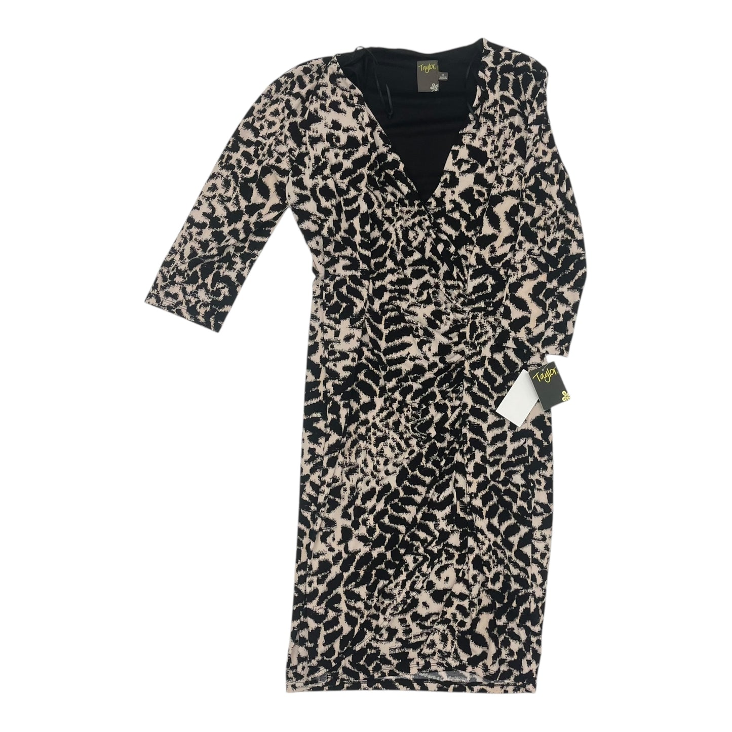 Dress Work By Taylor In Black & Cream, Size:8