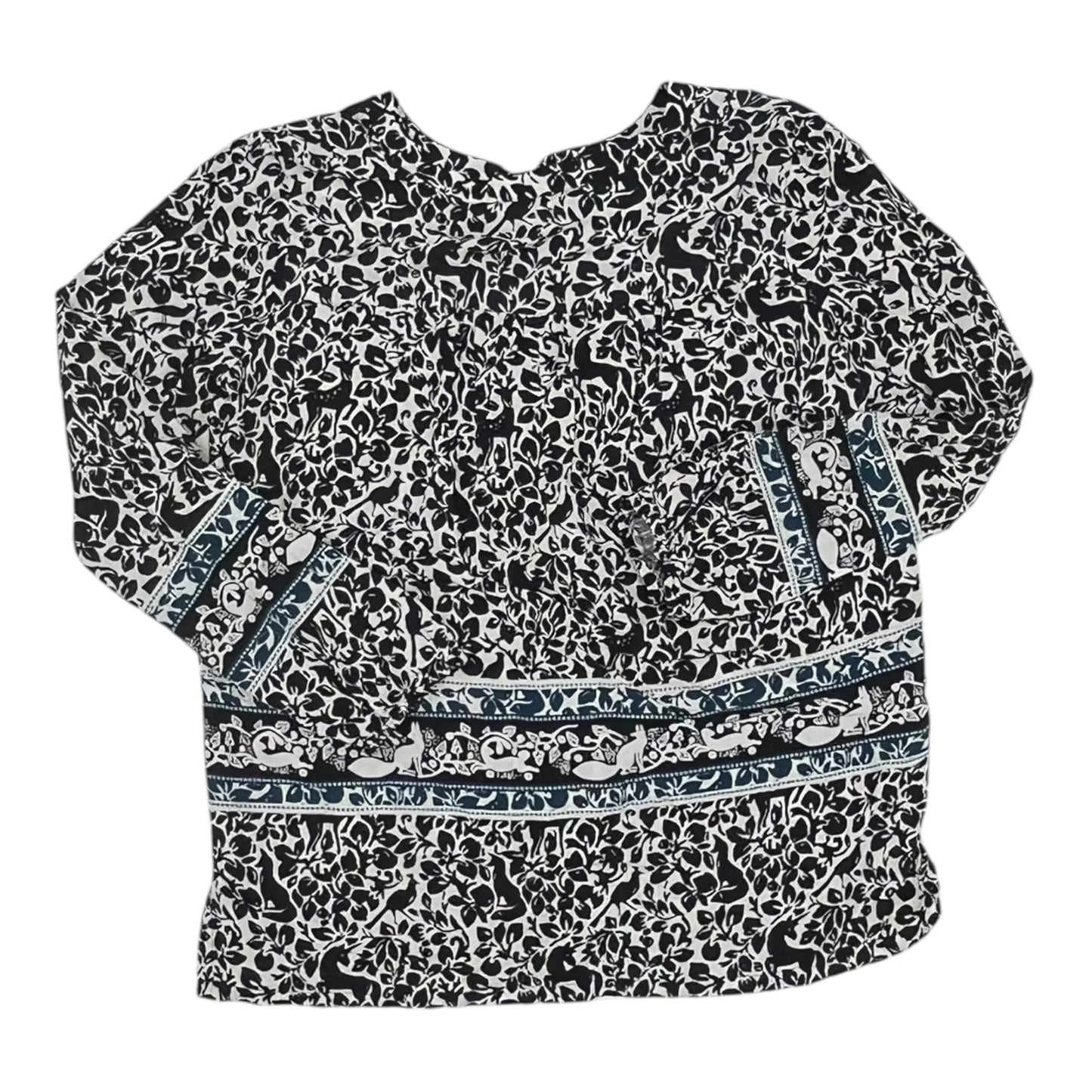 Top Ls By Loft In Black & Blue, Size:S