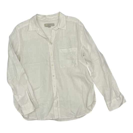 Blouse Ls By Loft In White, Size:M