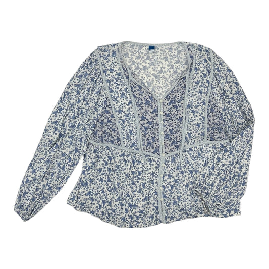Top Ls By Old Navy In Blue & Cream, Size:L