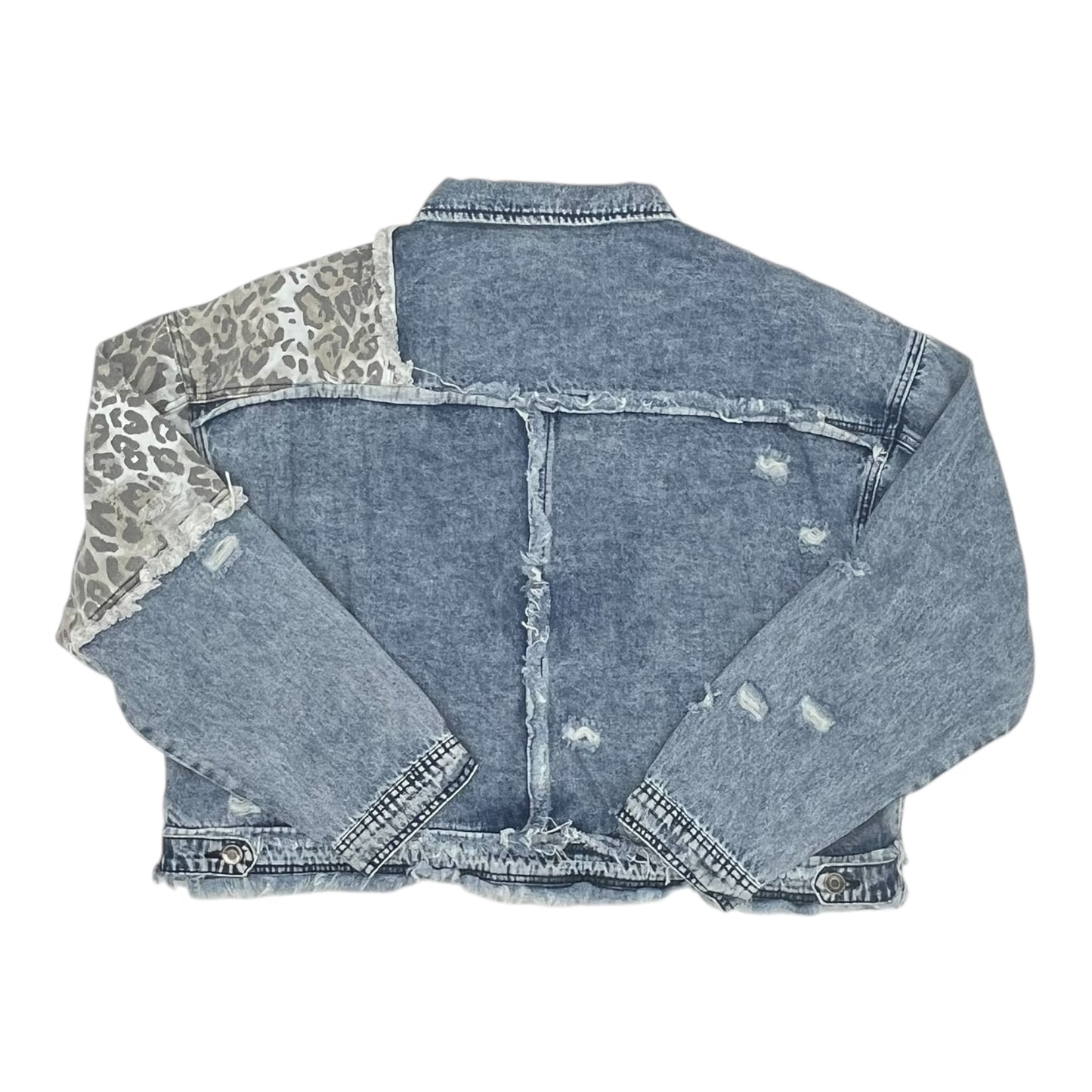 Jacket Denim By Clothes Mentor In Animal Print, Size:L