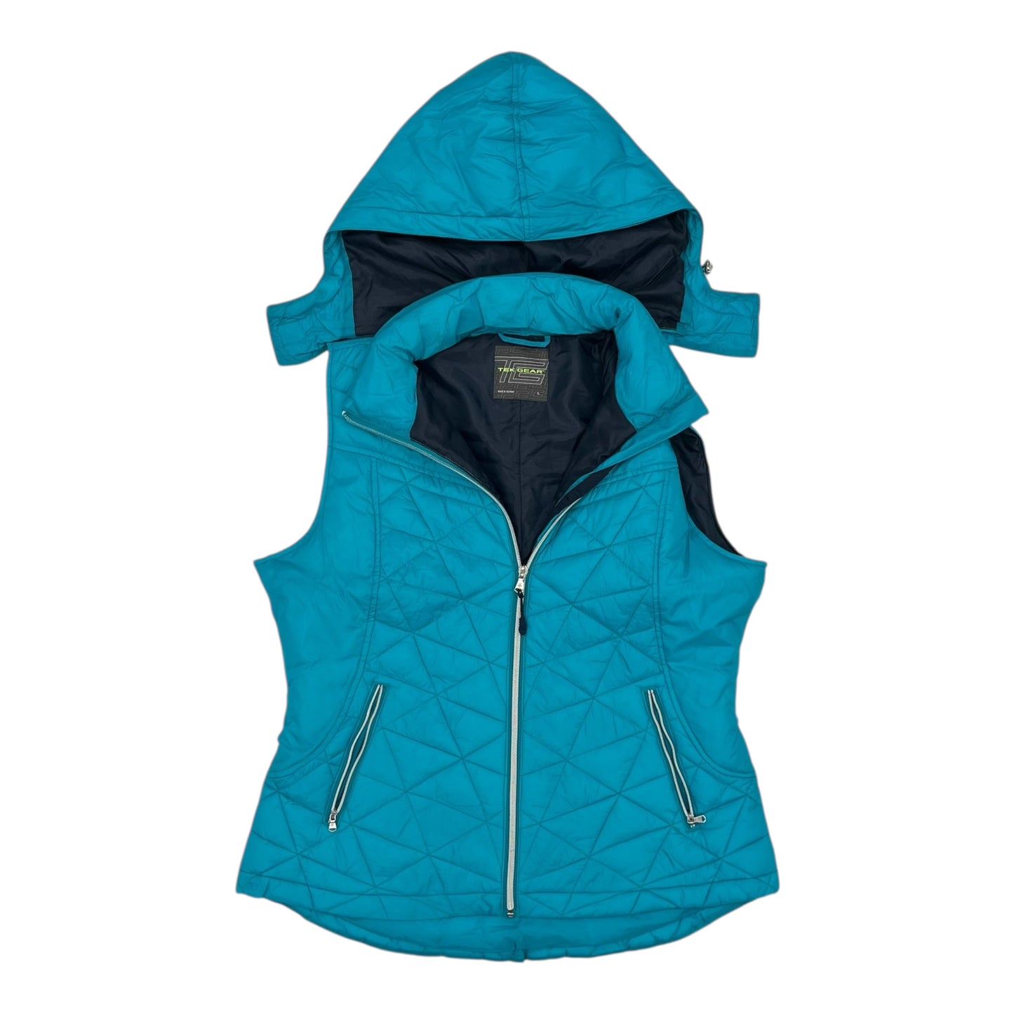 Vest Puffer & Quilted By Tek Gear In Teal, Size:L