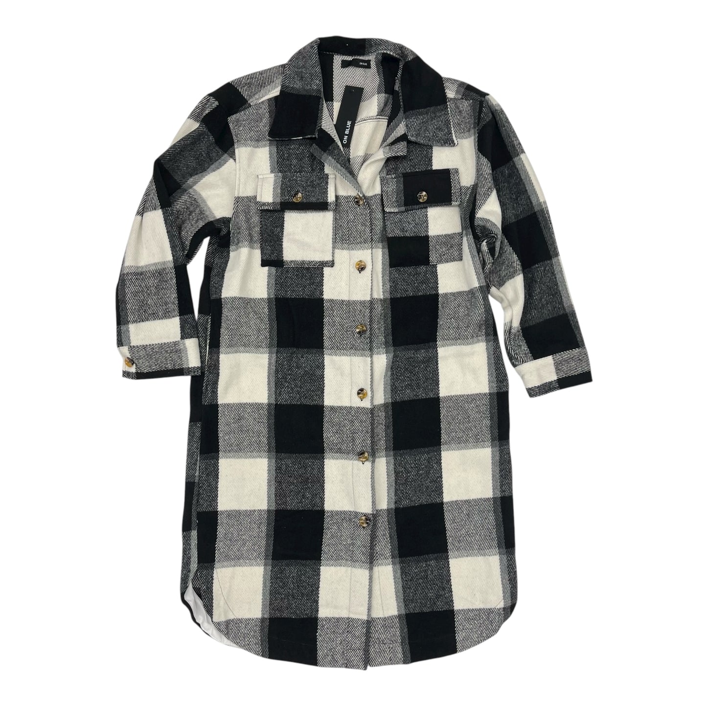 Jacket Shirt By Clothes Mentor In Black & White, Size:S