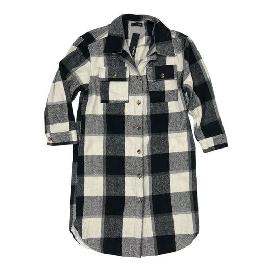 Jacket Shirt By Clothes Mentor In Black & White, Size:S