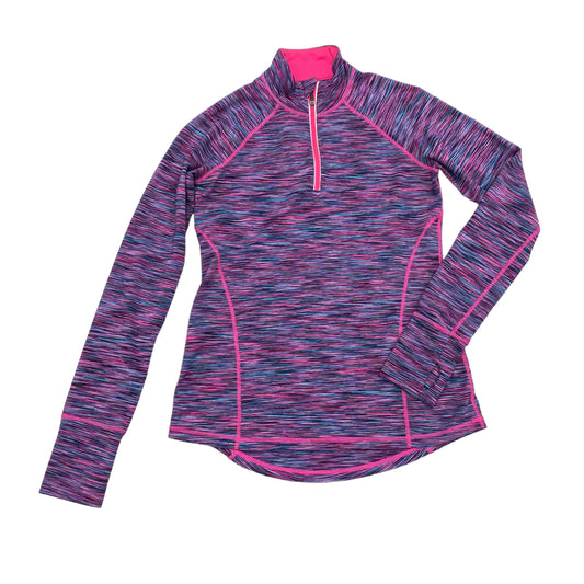 BLUE & PINK ATHLETIC TOP LS COLLAR by IDEOLOGY Size:XS