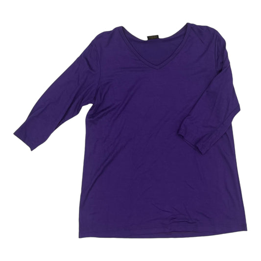 Top 3/4 Sleeve Basic By Clothes Mentor In Purple, Size:Xl