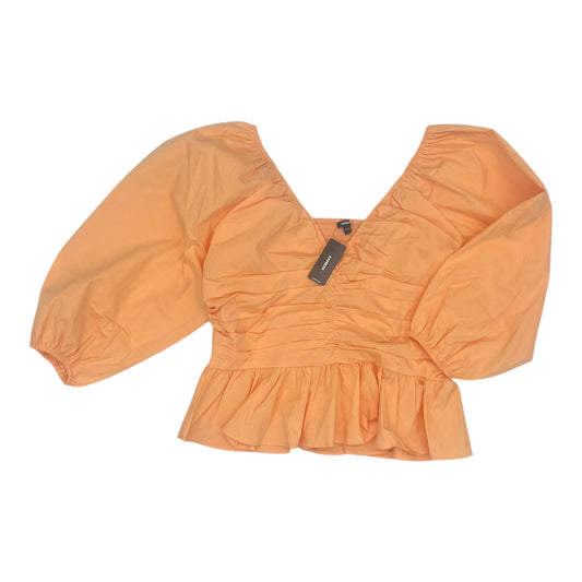 BLOUSE 3/4 SLEEVE by EXPRESS In ORANGE, Size: L