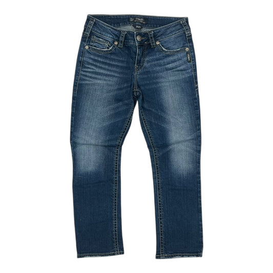 Jeans Cropped By Silver In Blue Denim, Size:4