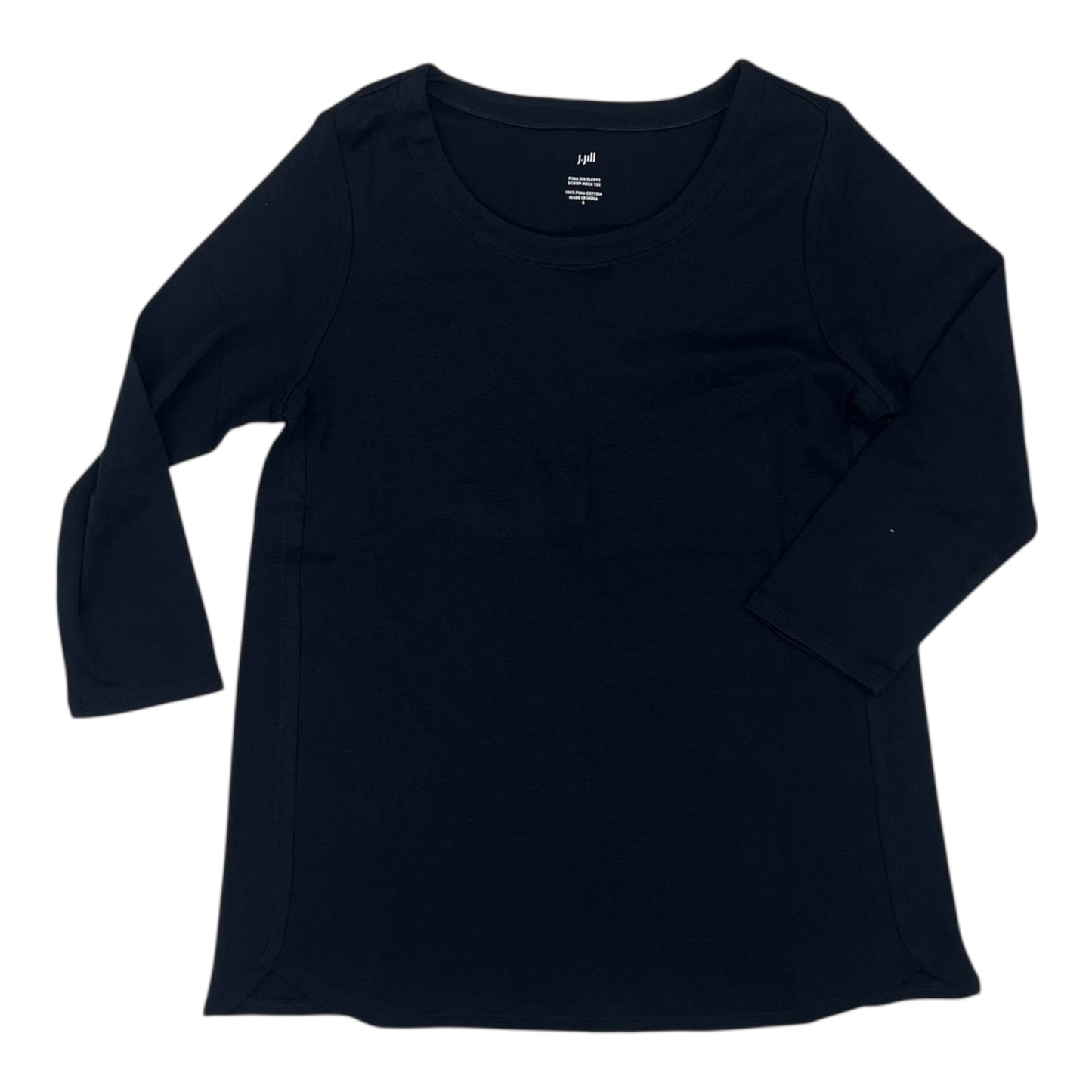 Top 3/4 Sleeve Basic By J. Jill In Navy, Size:S