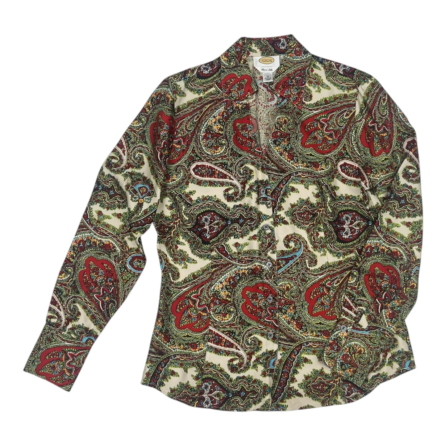 Blouse Ls By Talbots In Tan, Size:M