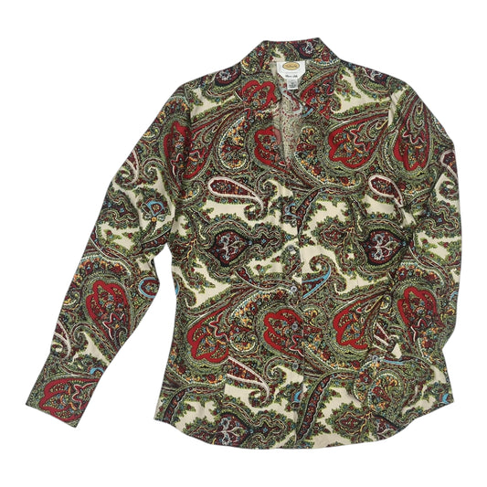 Blouse Ls By Talbots In Tan, Size:M