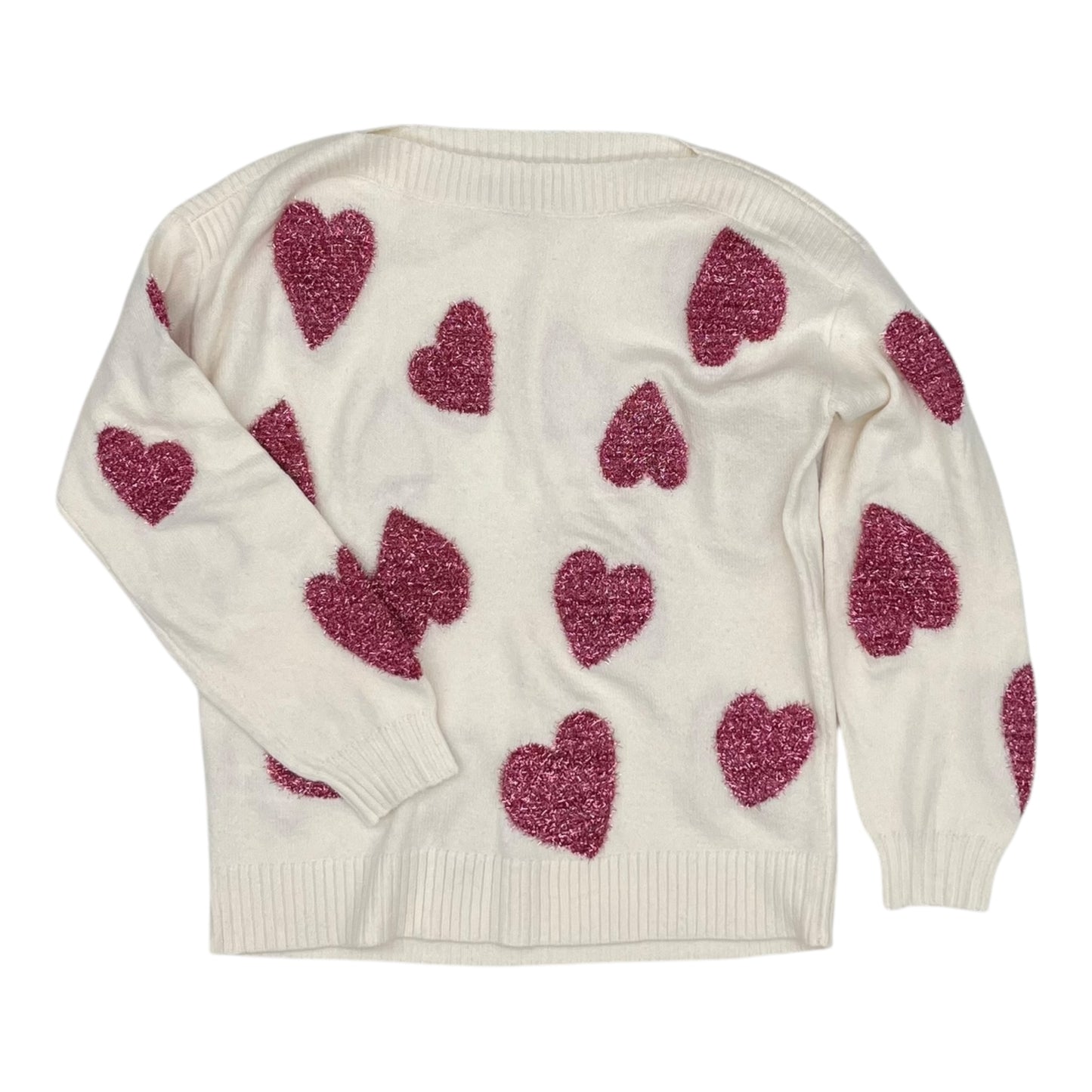 Sweater By Loft In Cream & Pink, Size:S