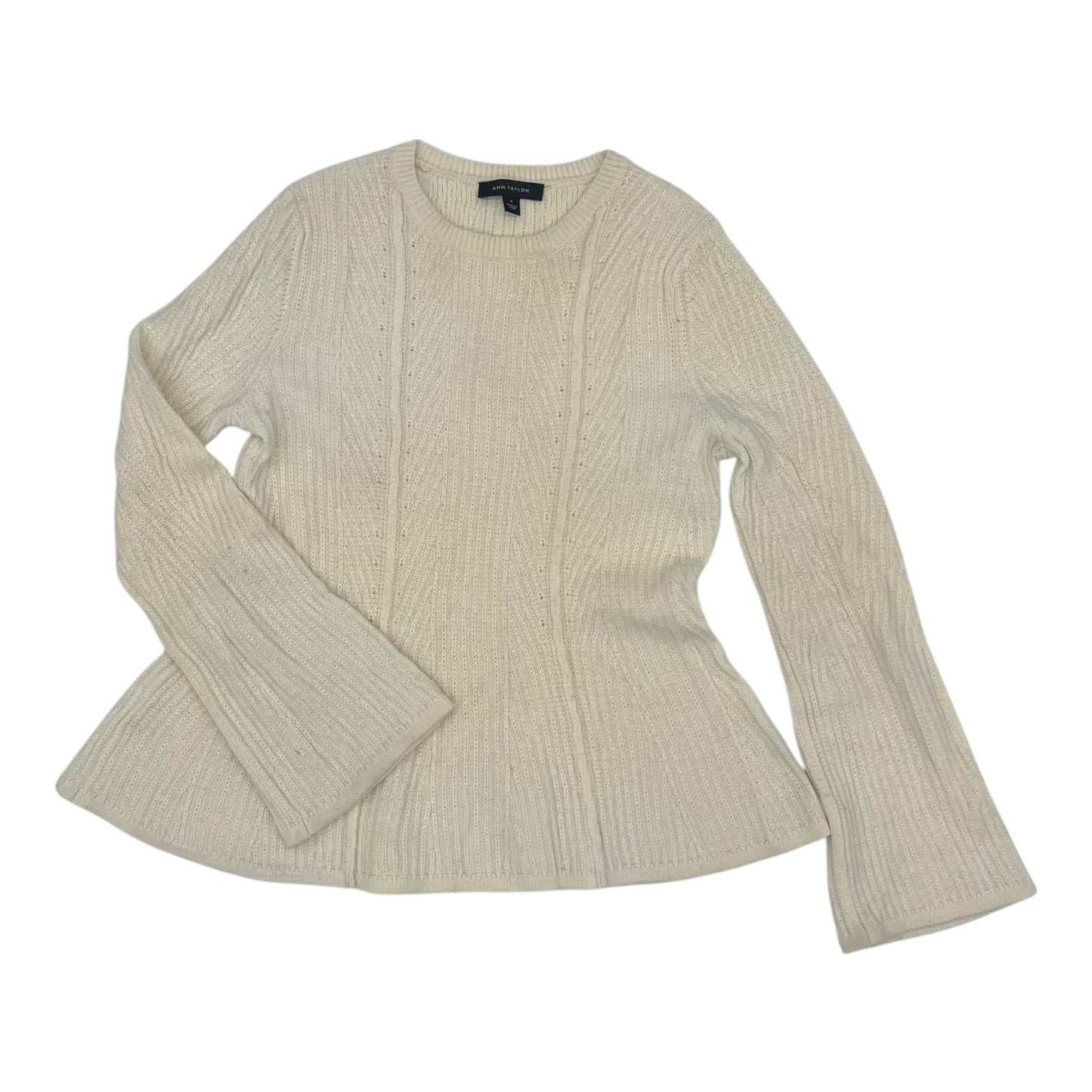 Sweater By Ann Taylor In Cream, Size:M
