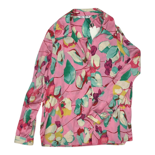 Blouse Ls By Zara In Floral Print, Size:S