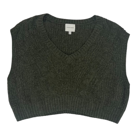 Vest Sweater By Pink Rose In Green, Size:Xl