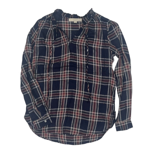 Top Ls By Loft In Plaid Pattern, Size:Xs