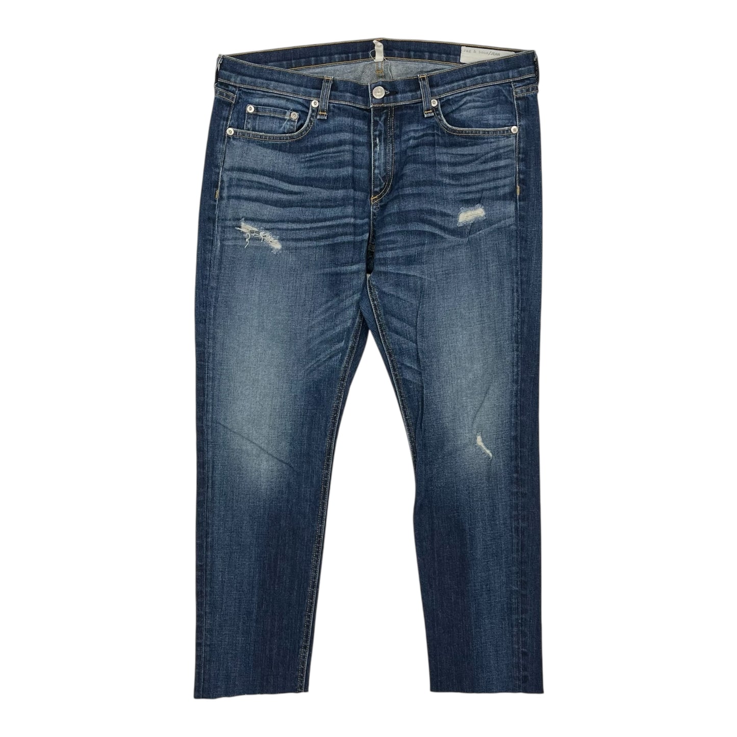 Jeans Straight By Rag And Bone In Blue Denim, Size:10