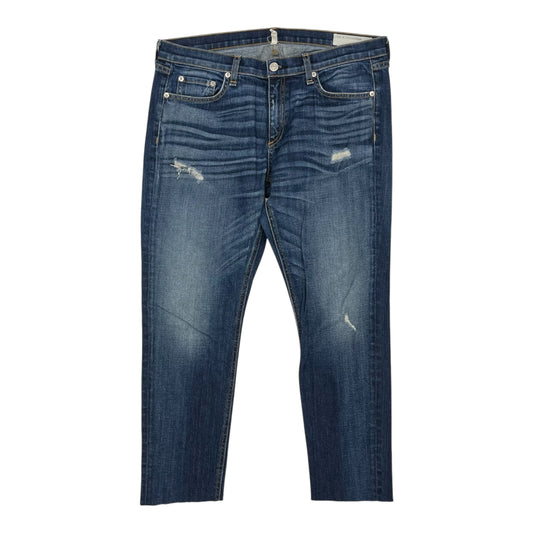 Jeans Straight By Rag And Bone In Blue Denim, Size:10