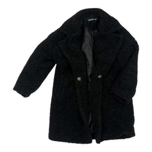 Coat Faux Fur & Sherpa By Pretty Little Thing In Black, Size:Xs