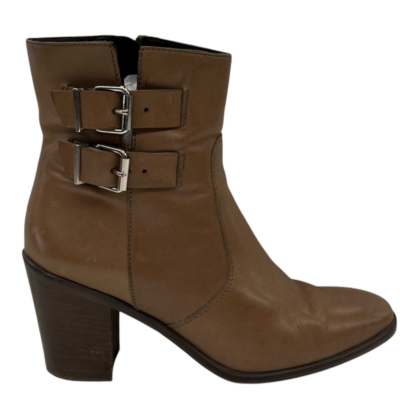 Boots Ankle Heels By J. Crew In Brown, Size:9.5