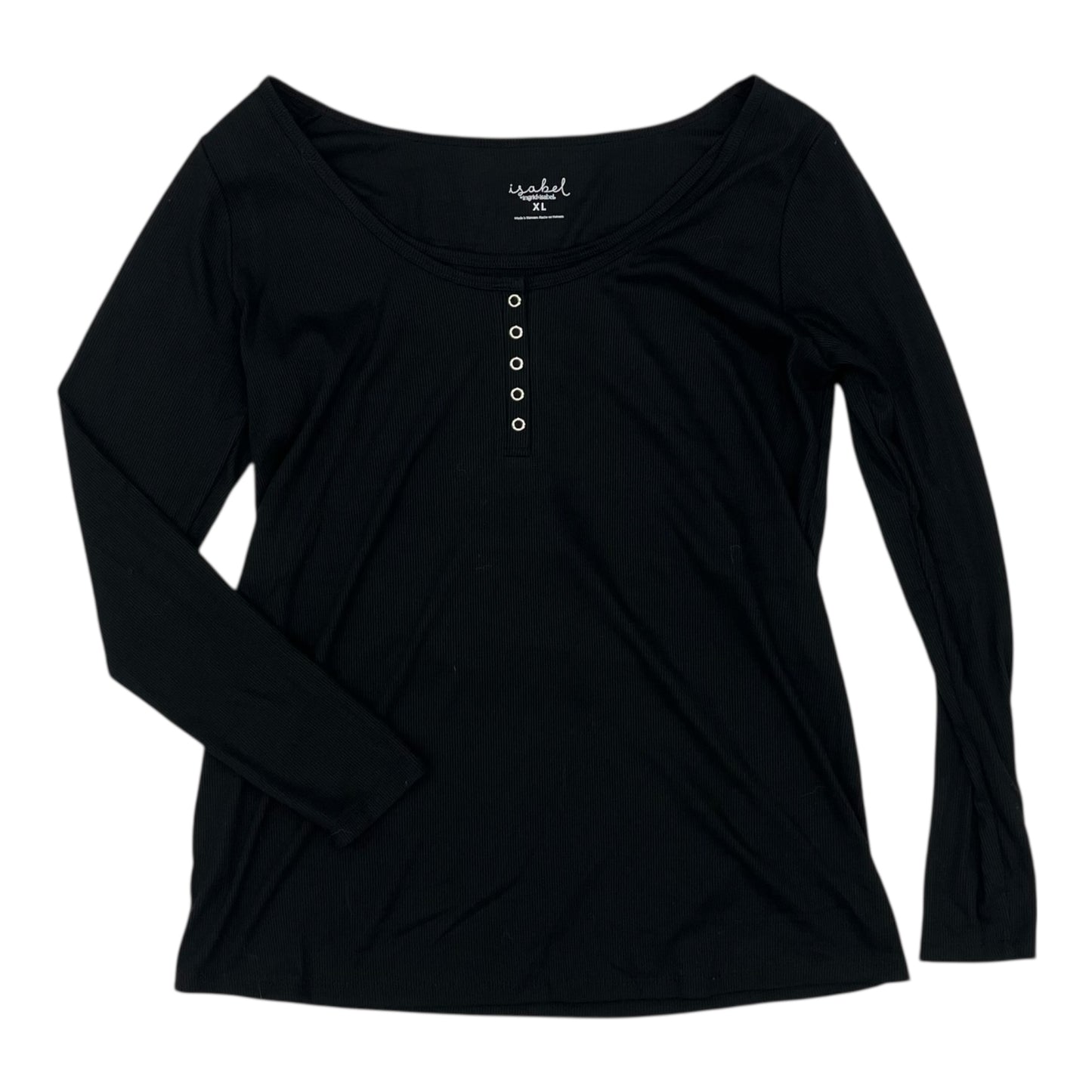 Nursing Top Ls By Isabel Maternity In Black, Size:Xl