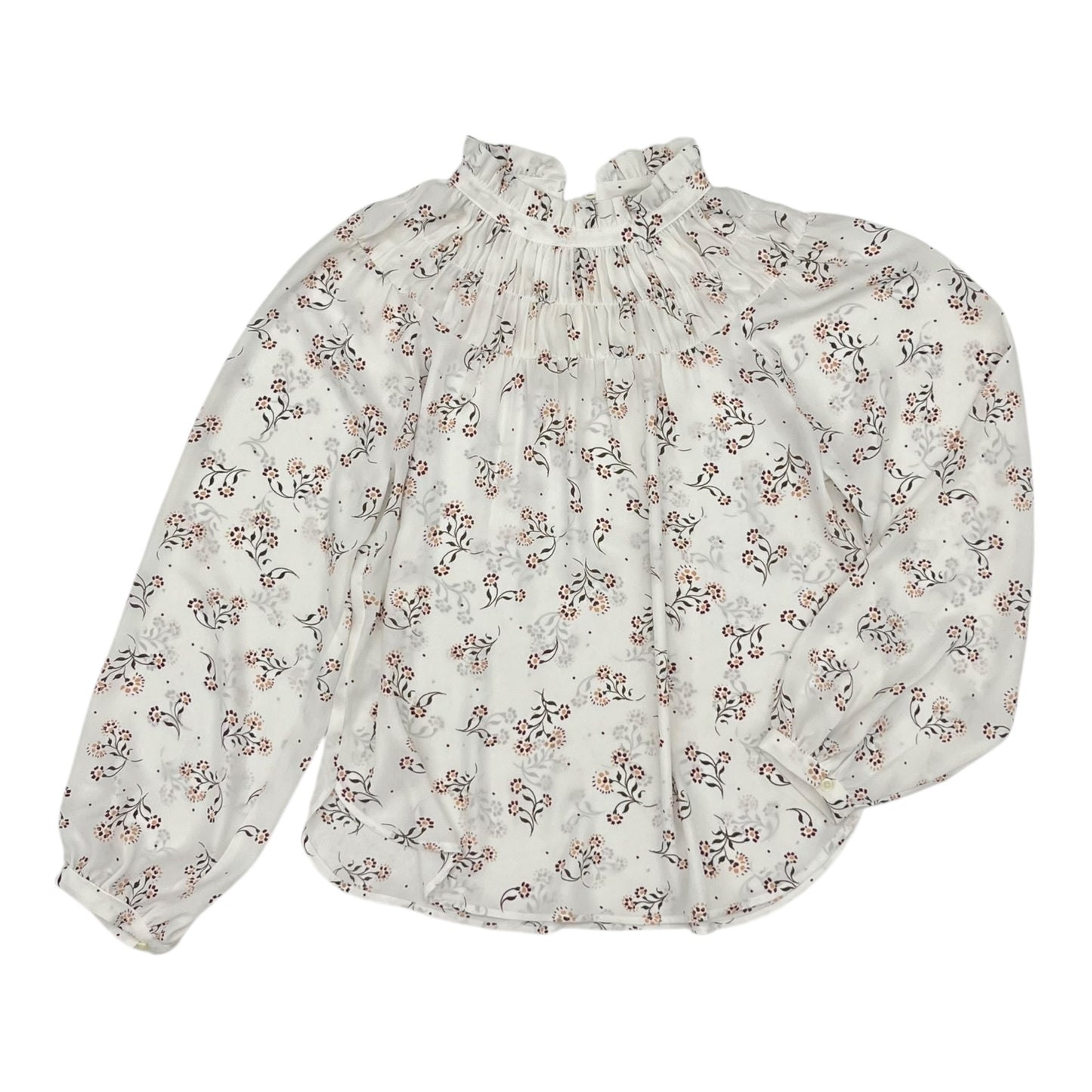 Blouse Ls By Loft In White, Size:Xs