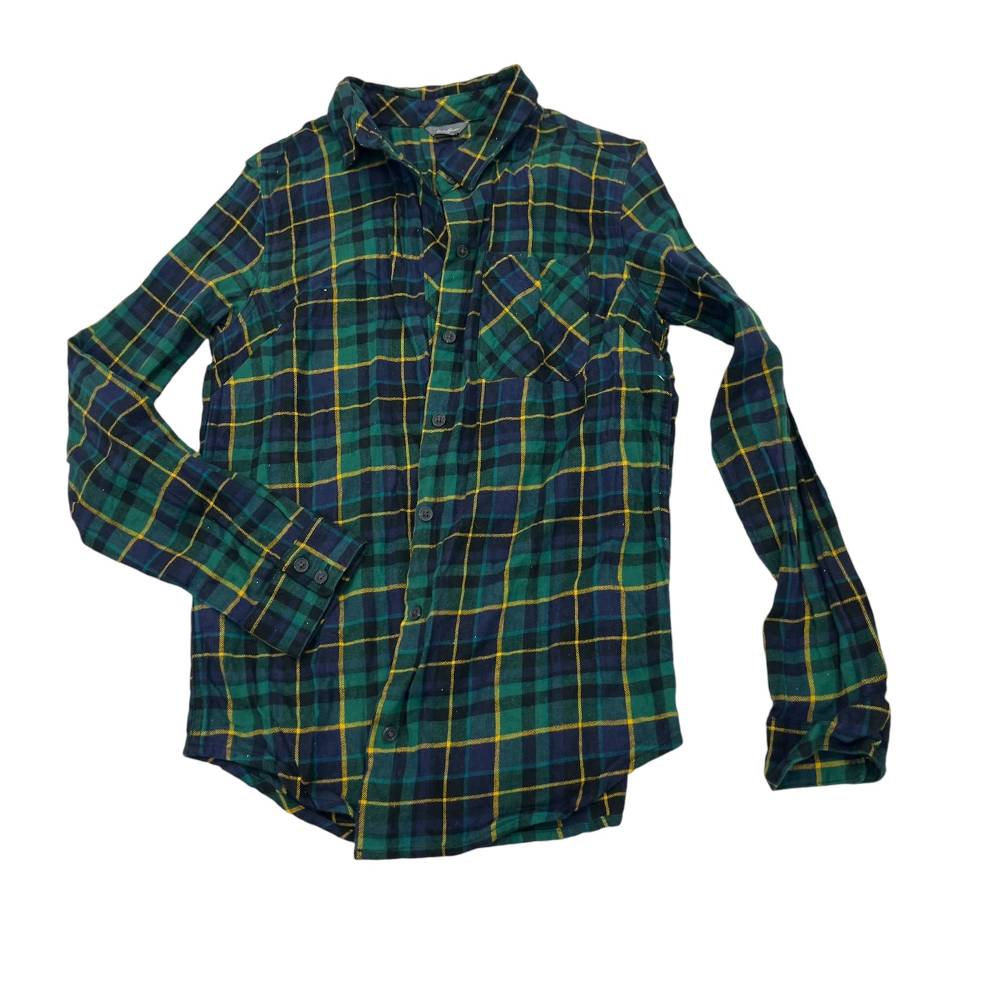 TOP LS By EDDIE BAUER In PLAID PATTERN, Size:S