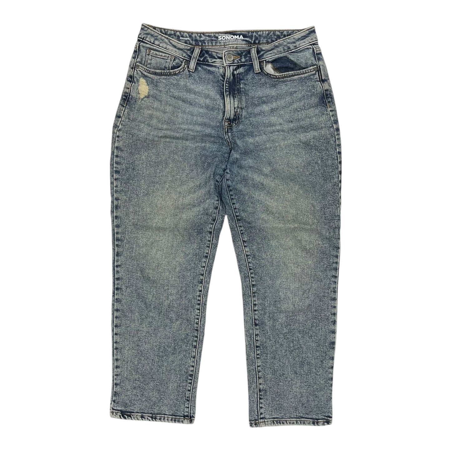 Jeans Straight By Sonoma In Blue Denim, Size:10