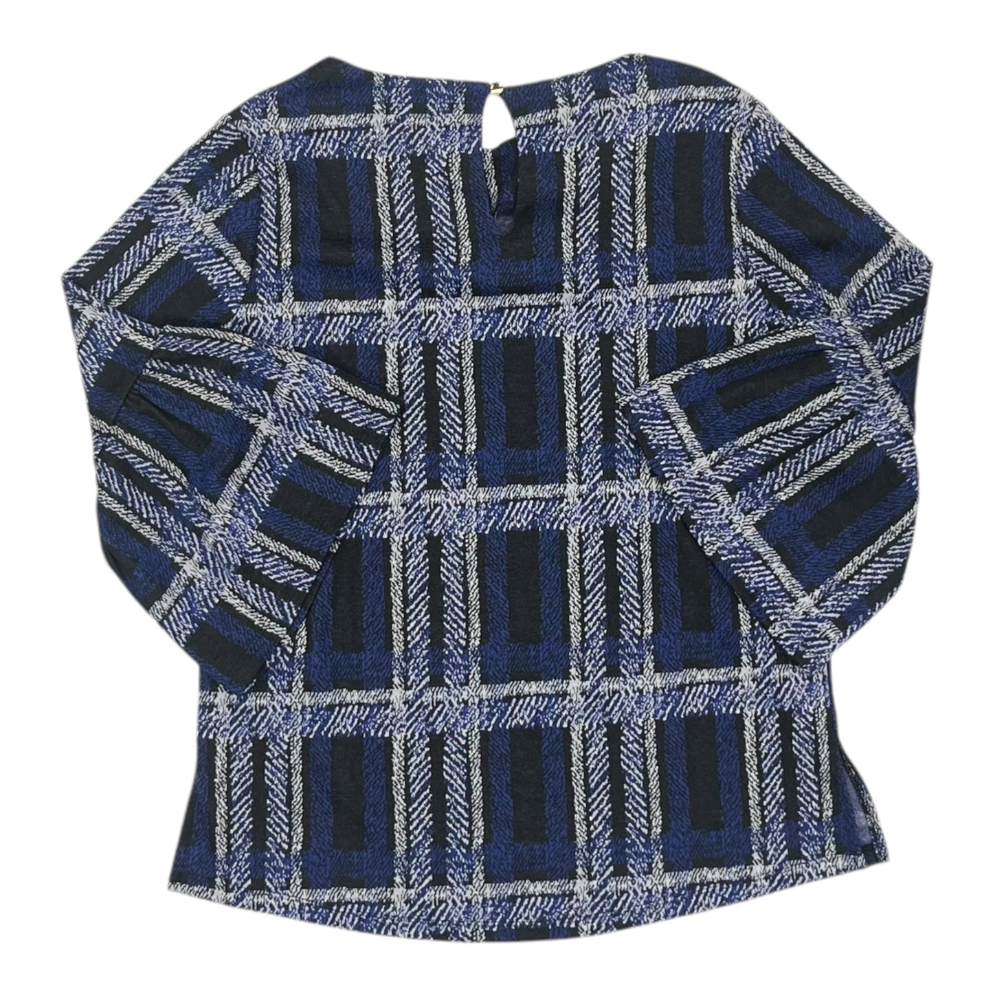 Blouse Ls By Tyler Boe In Black & Blue, Size:M