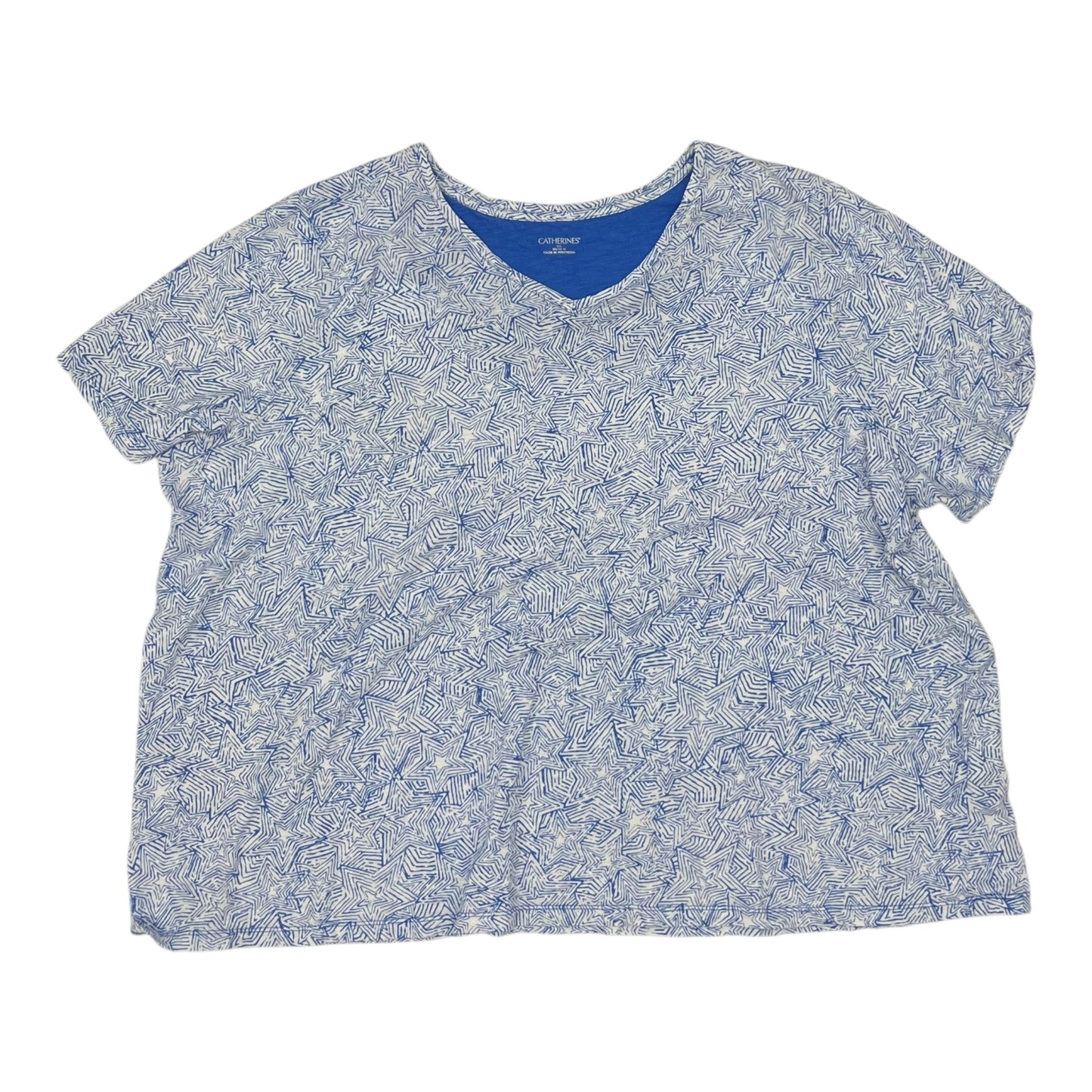 Top Ss By Catherines In Blue & White, Size:4X