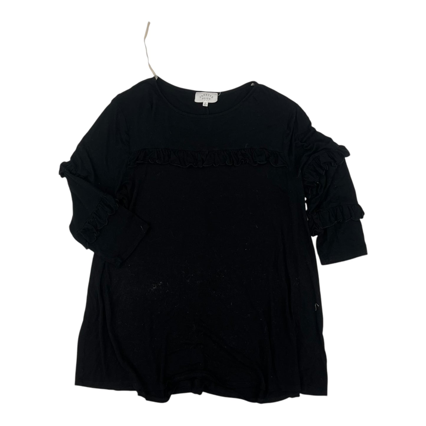 Top 3/4 Sleeve By Clothes Mentor In Black, Size:2X